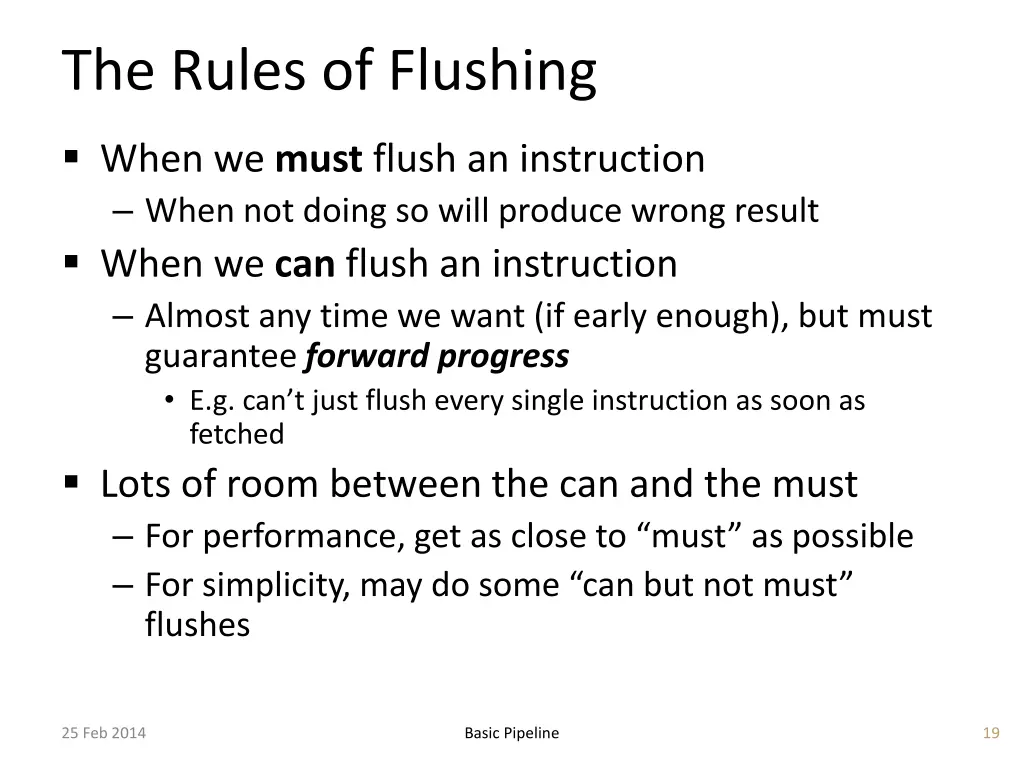 the rules of flushing