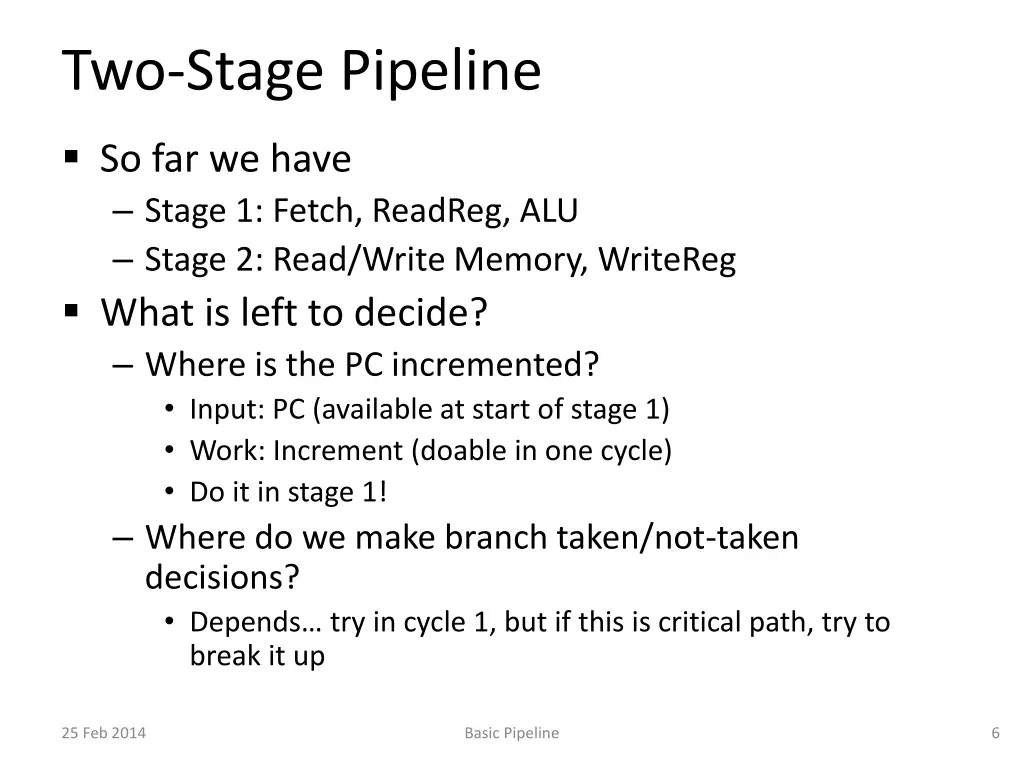 two stage pipeline 1