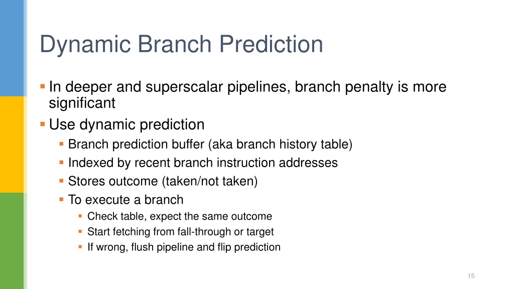 dynamic branch prediction