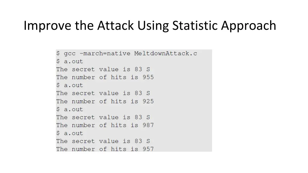 improve the attack using statistic approach