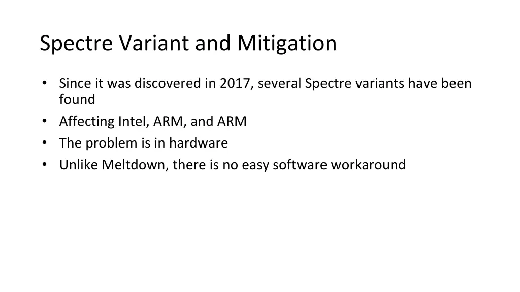 spectre variant and mitigation