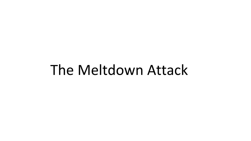 the meltdown attack