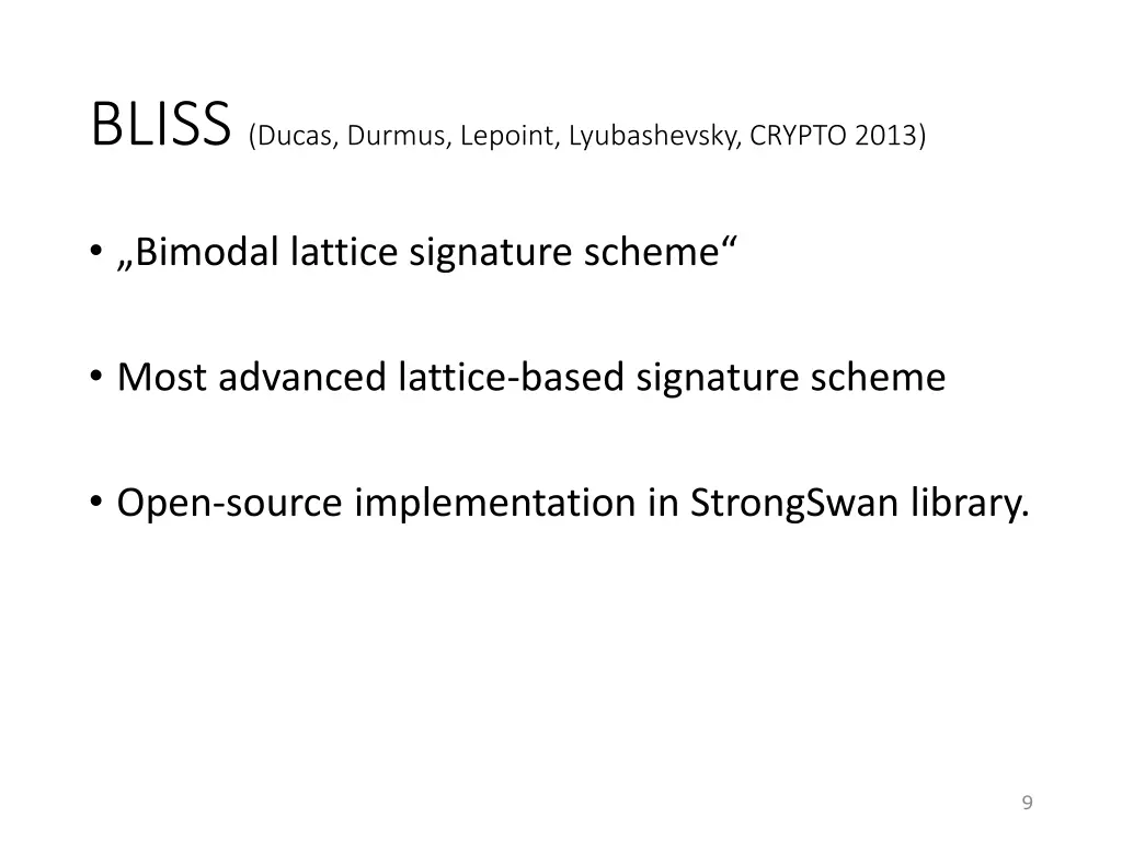 bliss ducas durmus lepoint lyubashevsky crypto