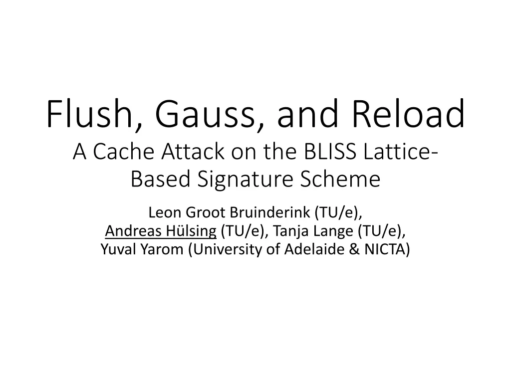 flush gauss and reload a cache attack 1