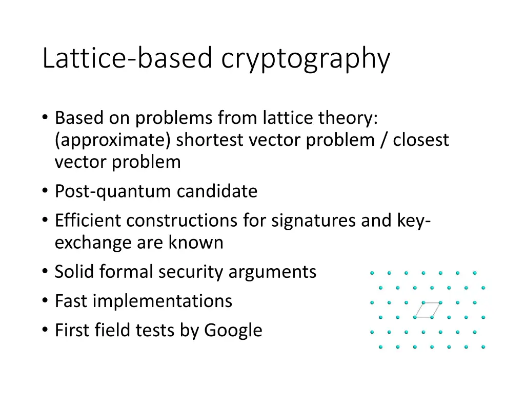 lattice based cryptography