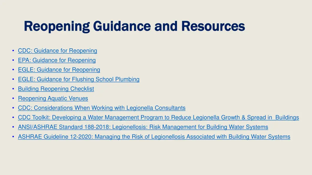 reopening guidance and resources reopening