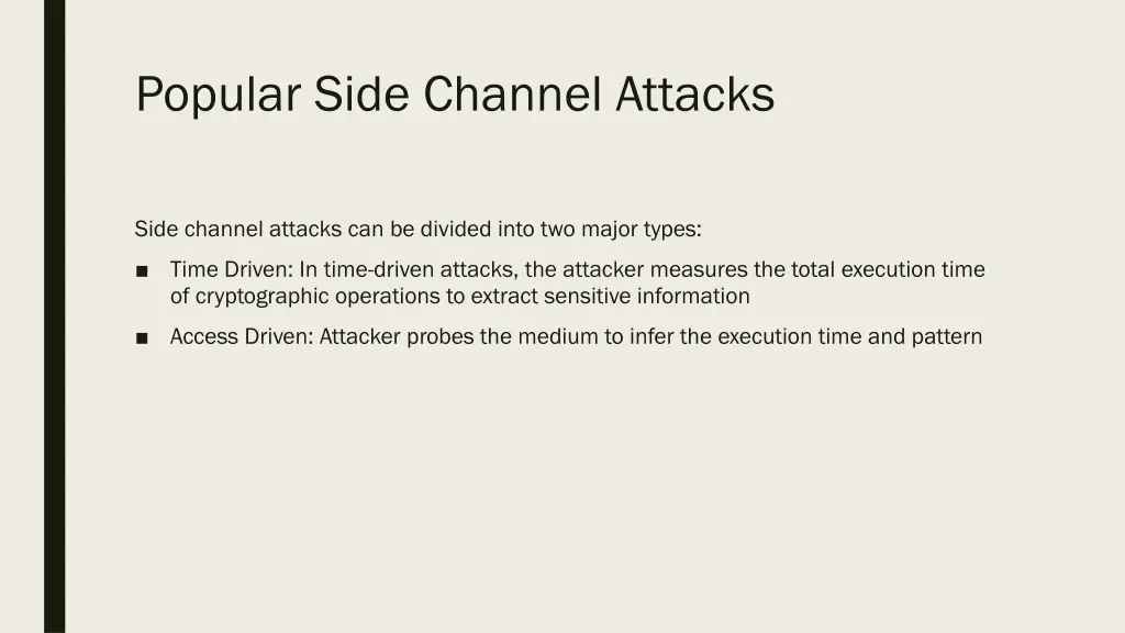 popular side channel attacks