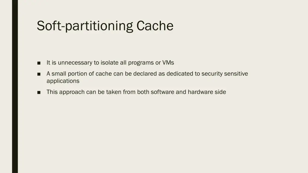 soft partitioning cache