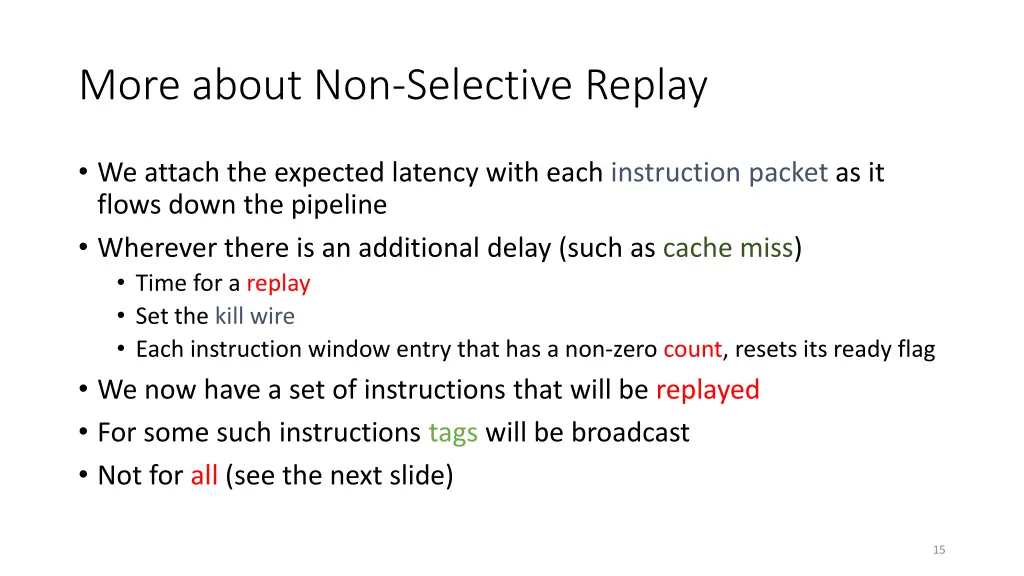 more about non selective replay