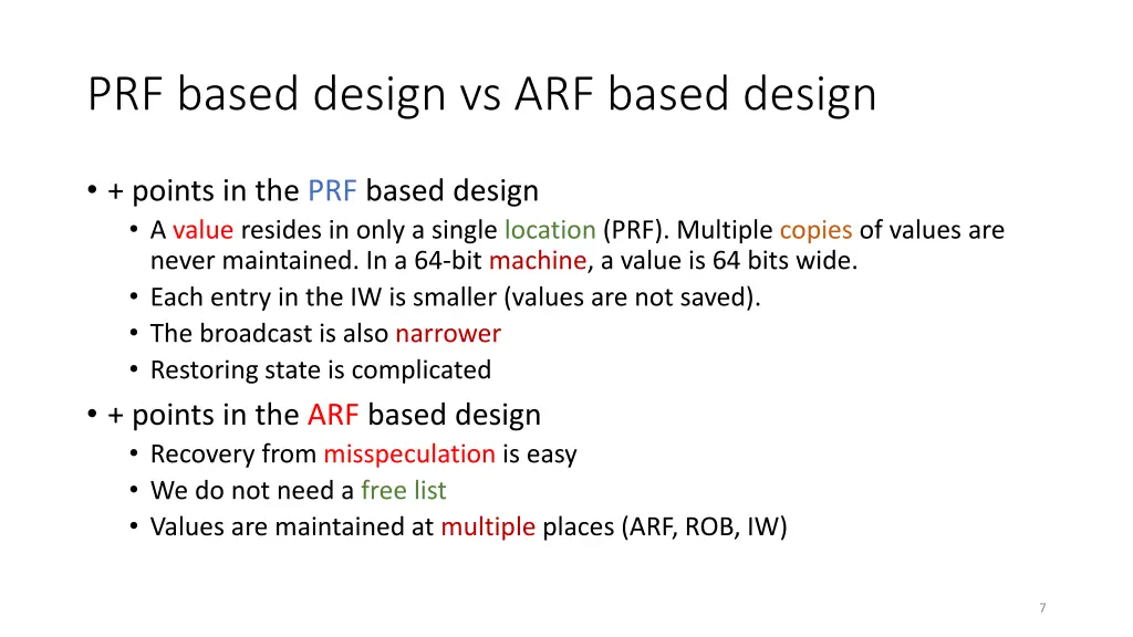 prf based design vs arf based design