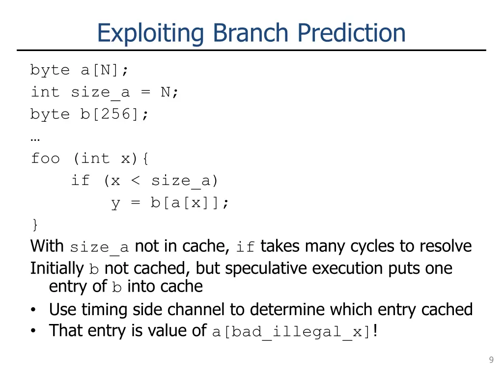 exploiting branch prediction 1