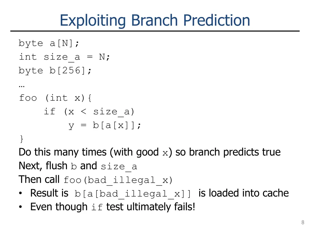 exploiting branch prediction