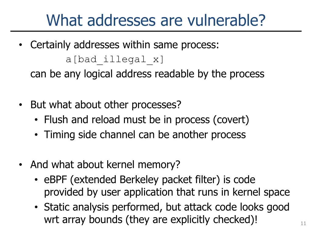 what addresses are vulnerable