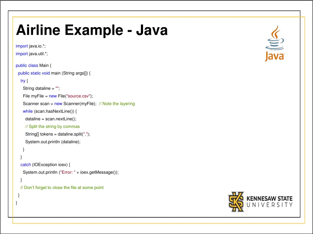 airline example java