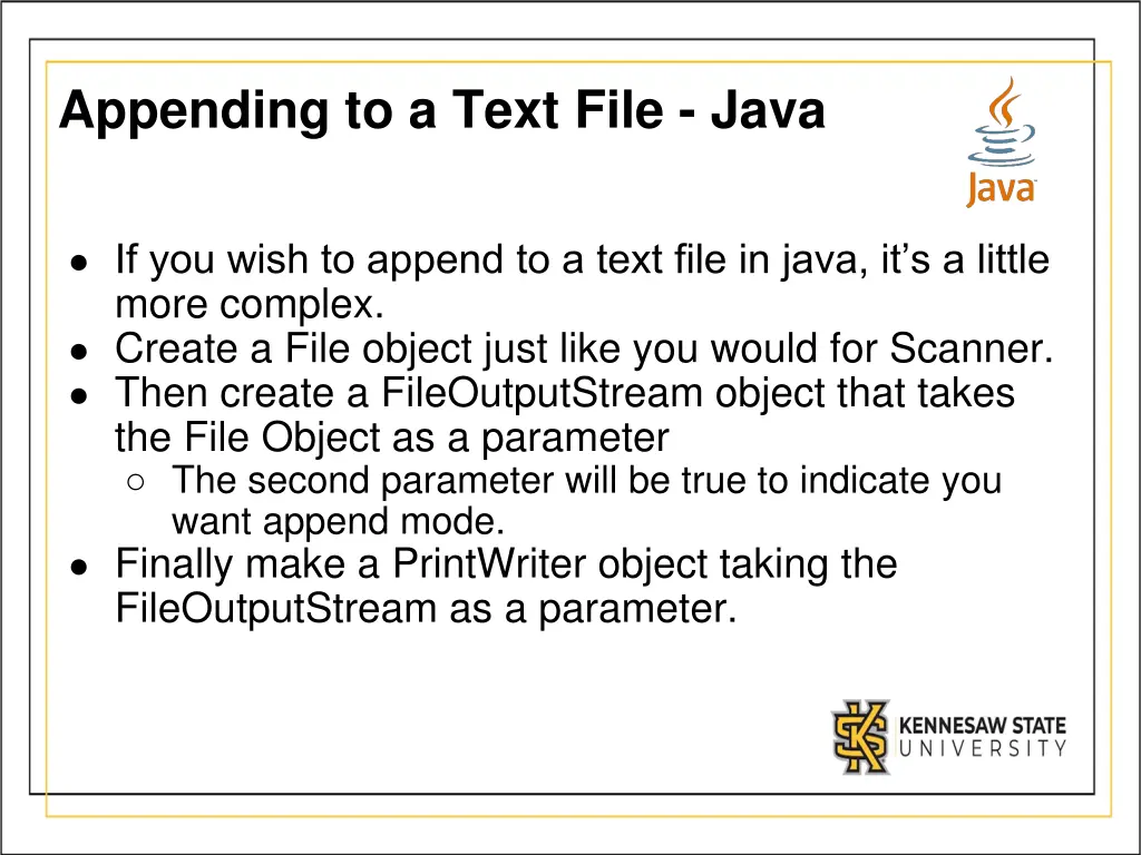 appending to a text file java