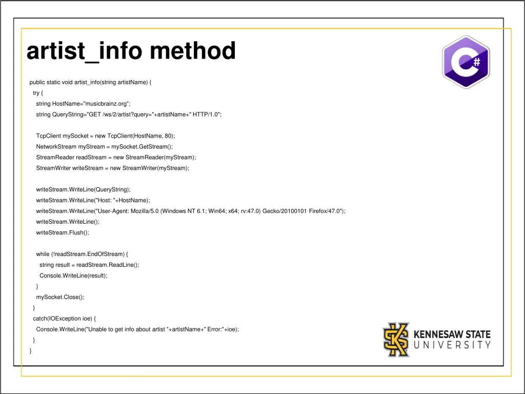 artist info method 1