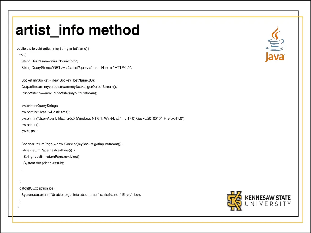 artist info method