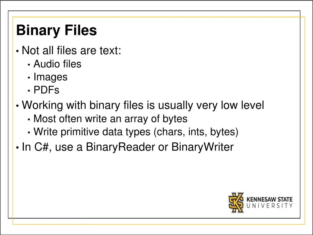 binary files