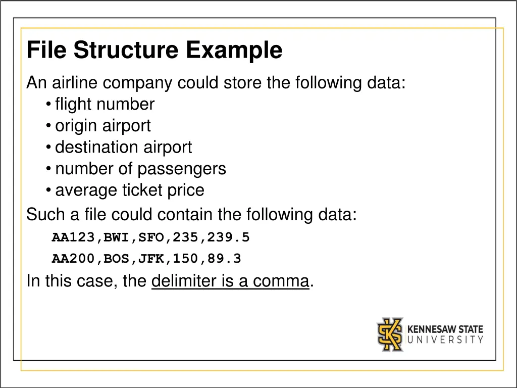 file structure example an airline company could