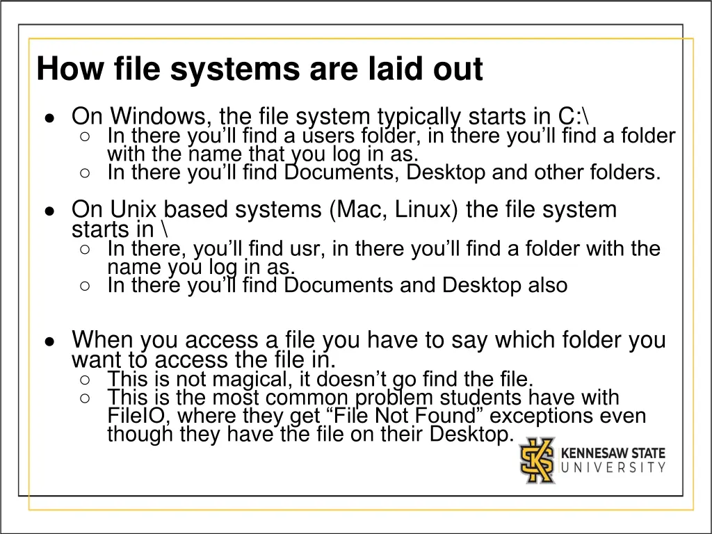 how file systems are laid out