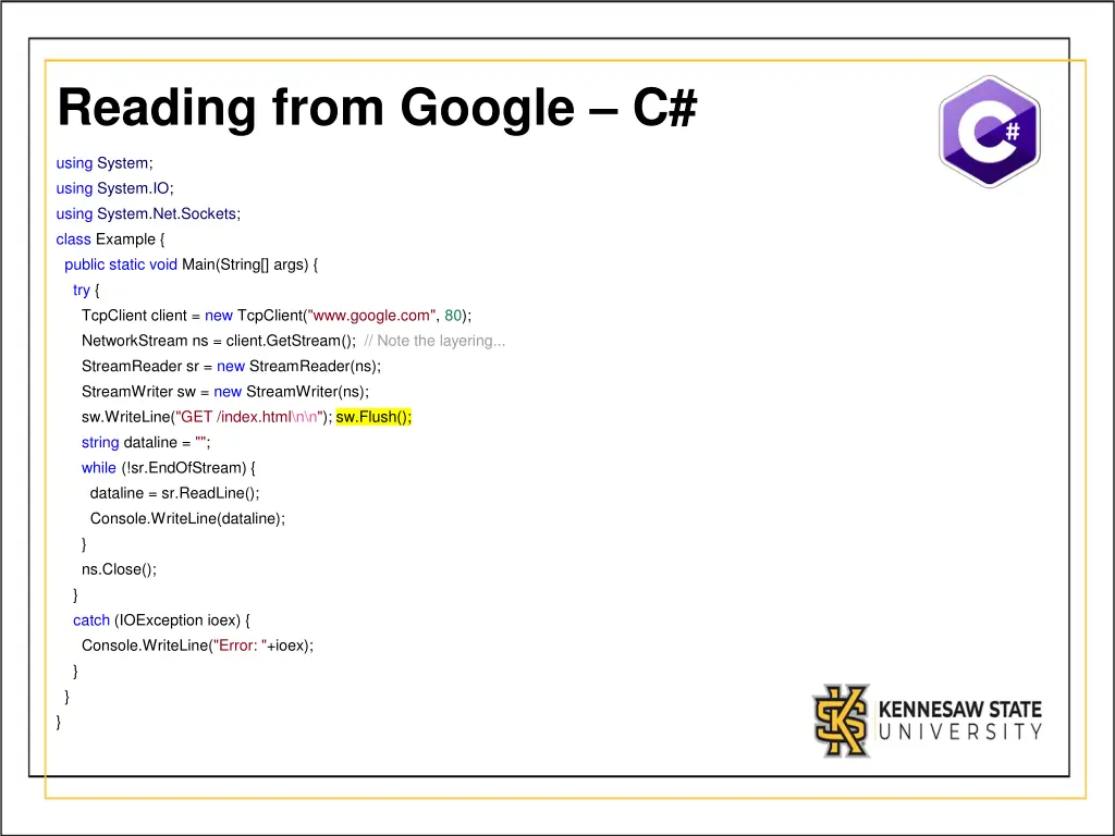 reading from google c