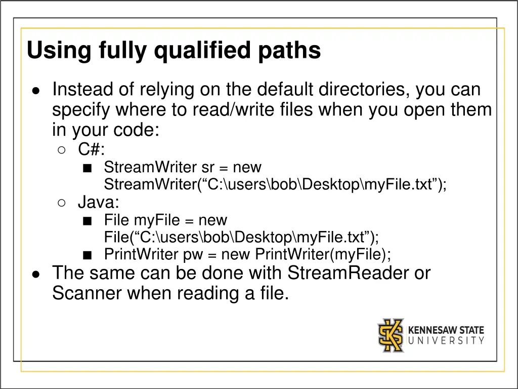 using fully qualified paths