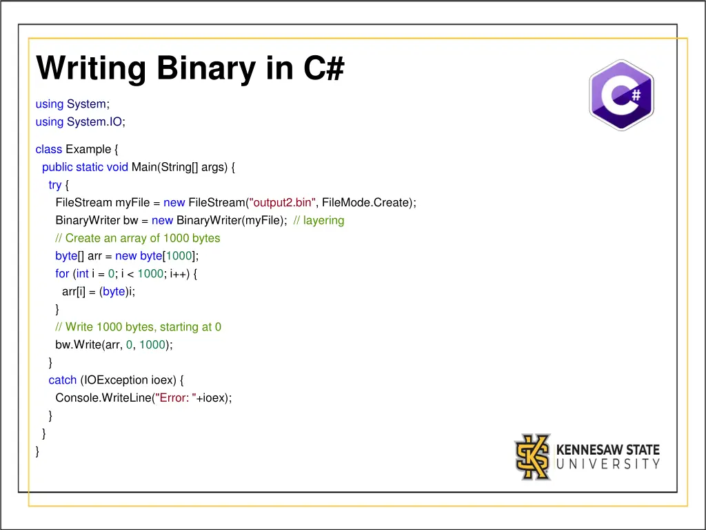 writing binary in c