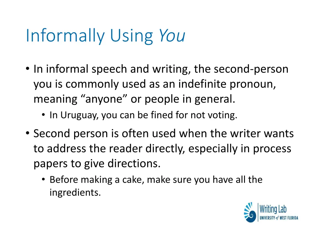 informally using you