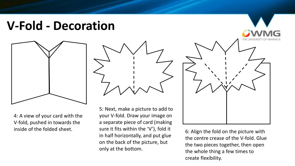 v fold decoration