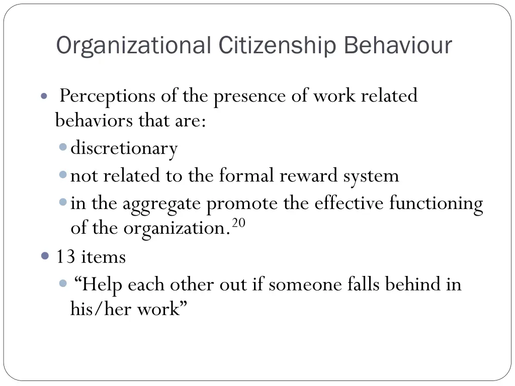 organizational citizenship behaviour