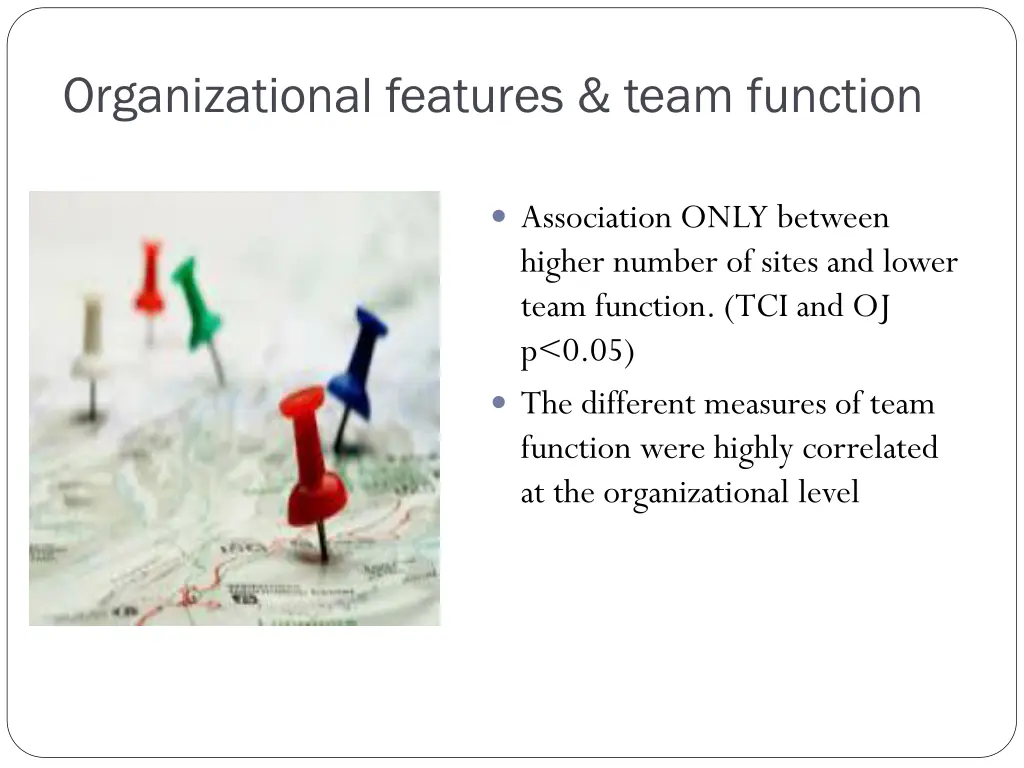 organizational features team function