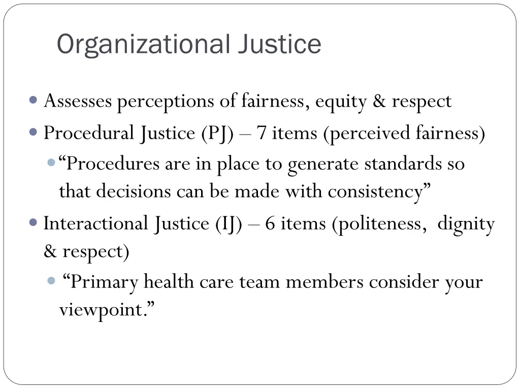 organizational justice