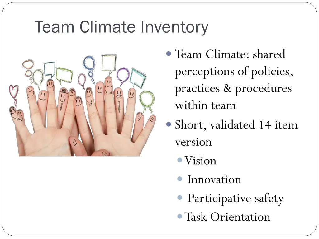 team climate inventory