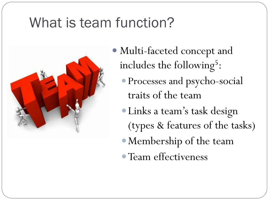 what is team function