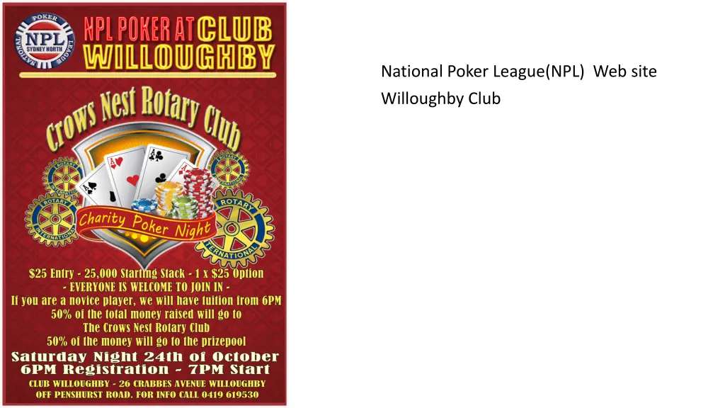 national poker league npl web site