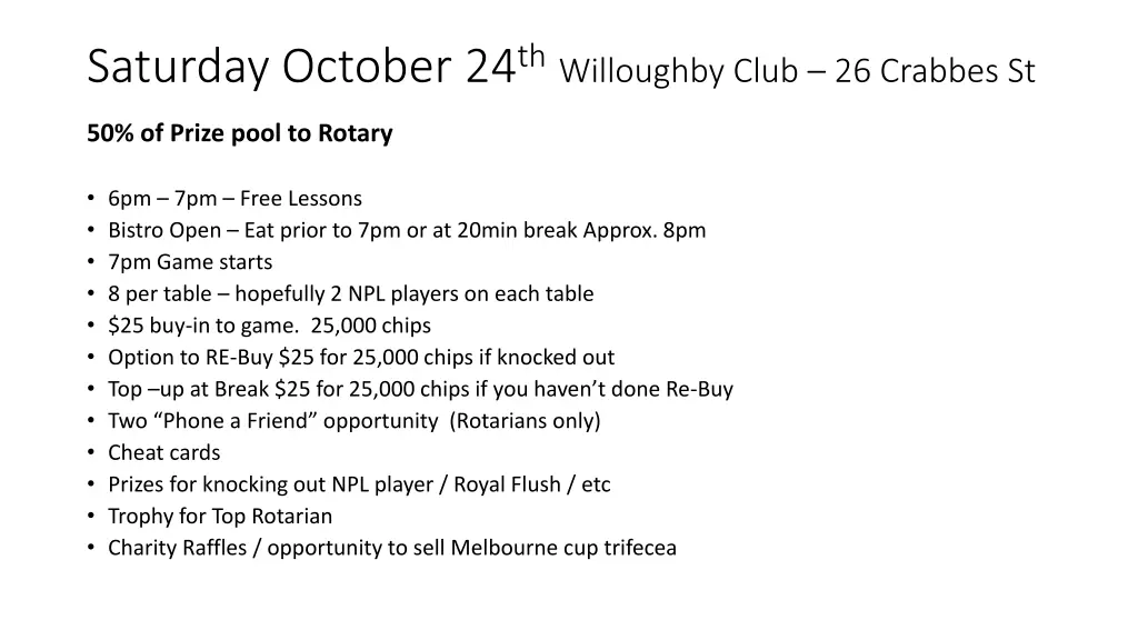 saturday october 24 th willoughby club 26 crabbes