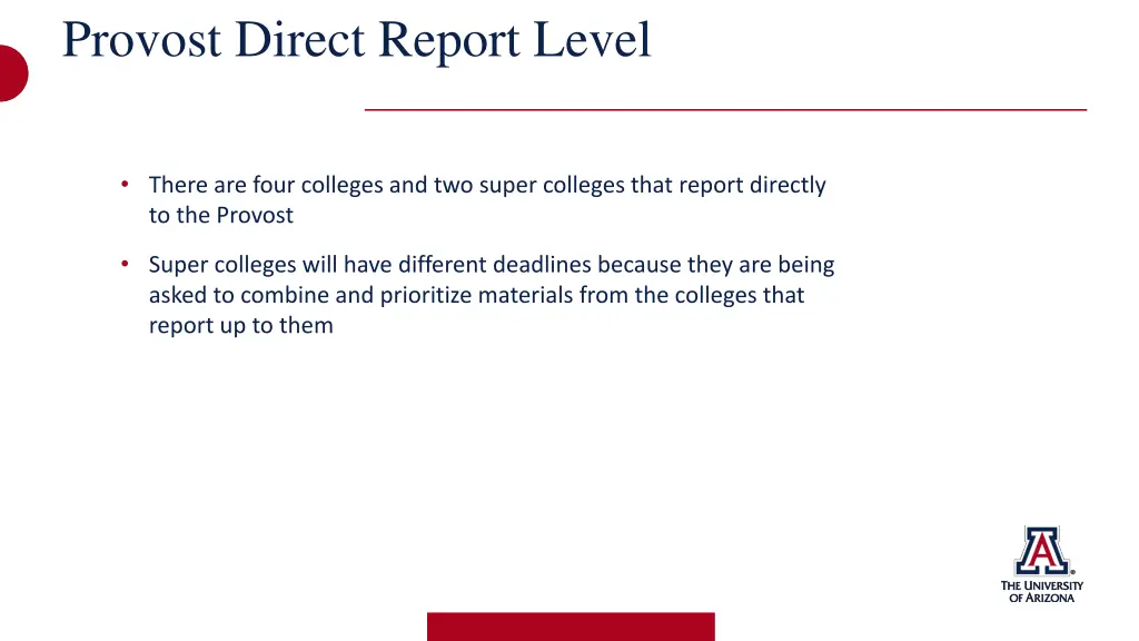 provost direct report level