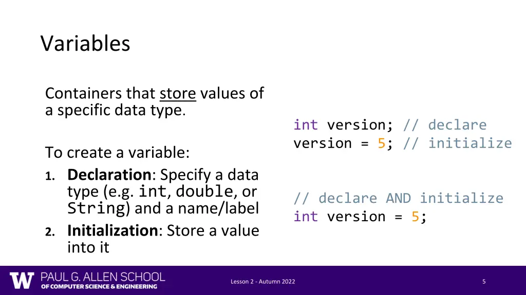 variables