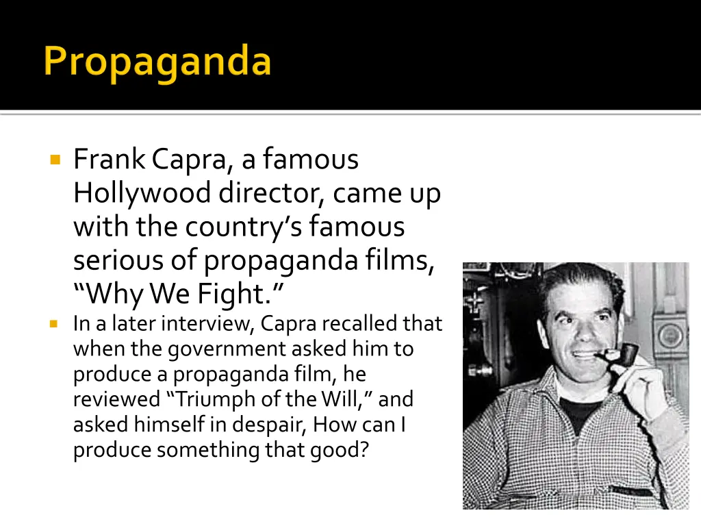 frank capra a famous hollywood director came