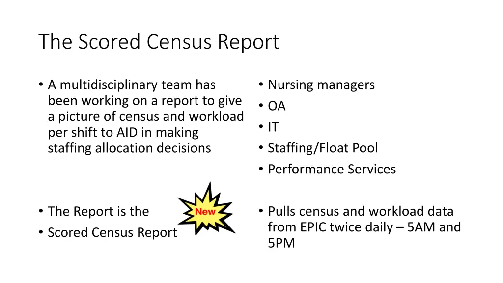 the scored census report