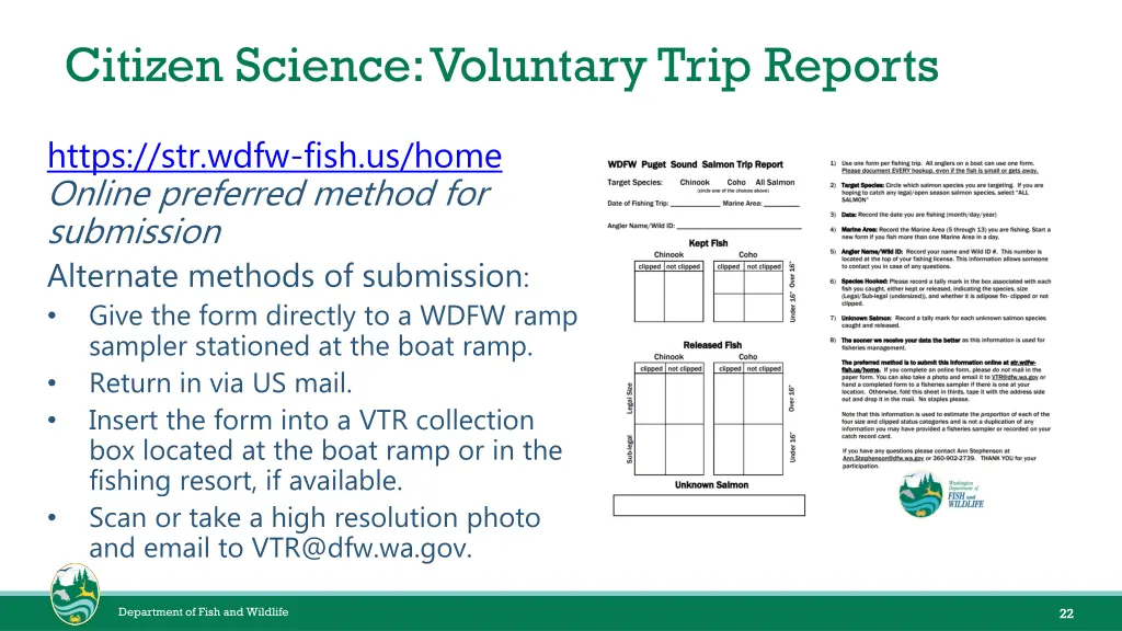 citizen science voluntary trip reports