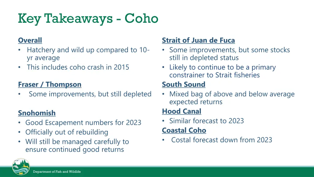 key takeaways coho