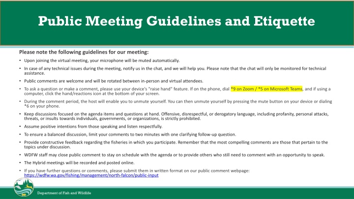 public meeting guidelines and etiquette