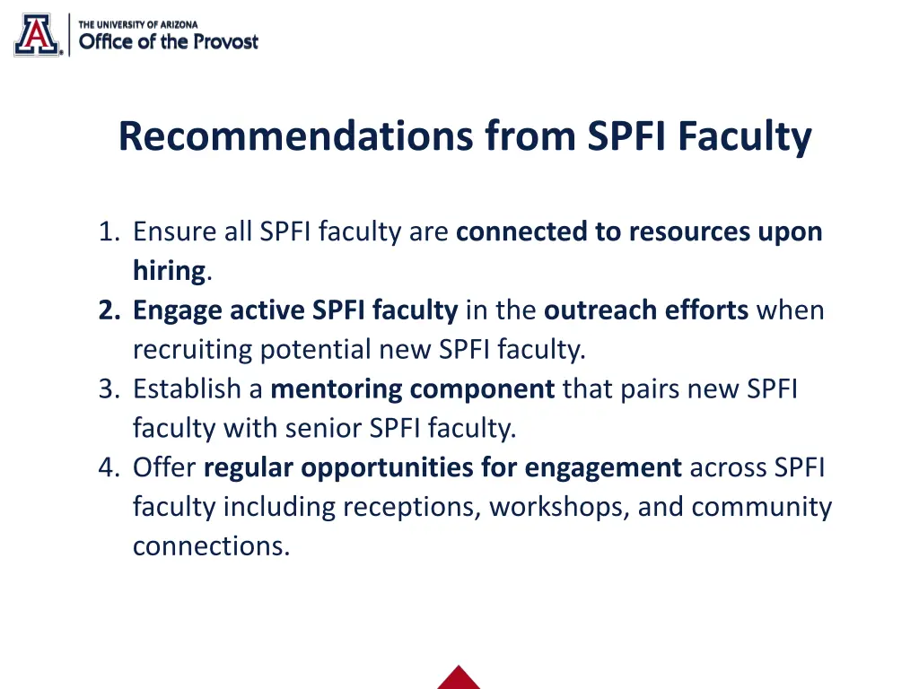 recommendations from spfi faculty