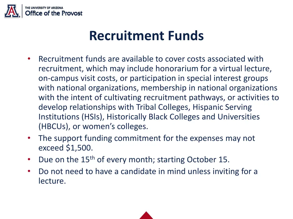 recruitment funds