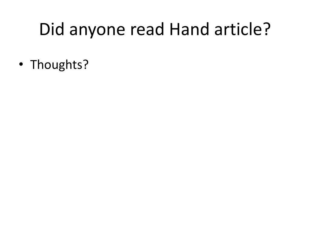 did anyone read hand article