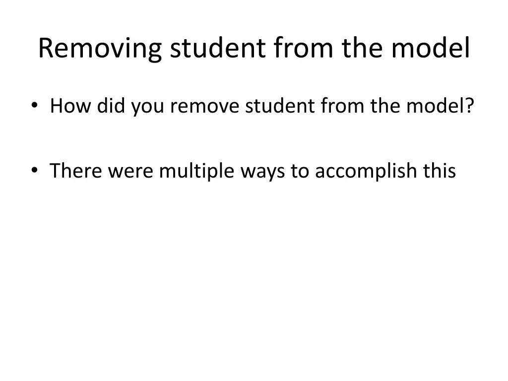 removing student from the model