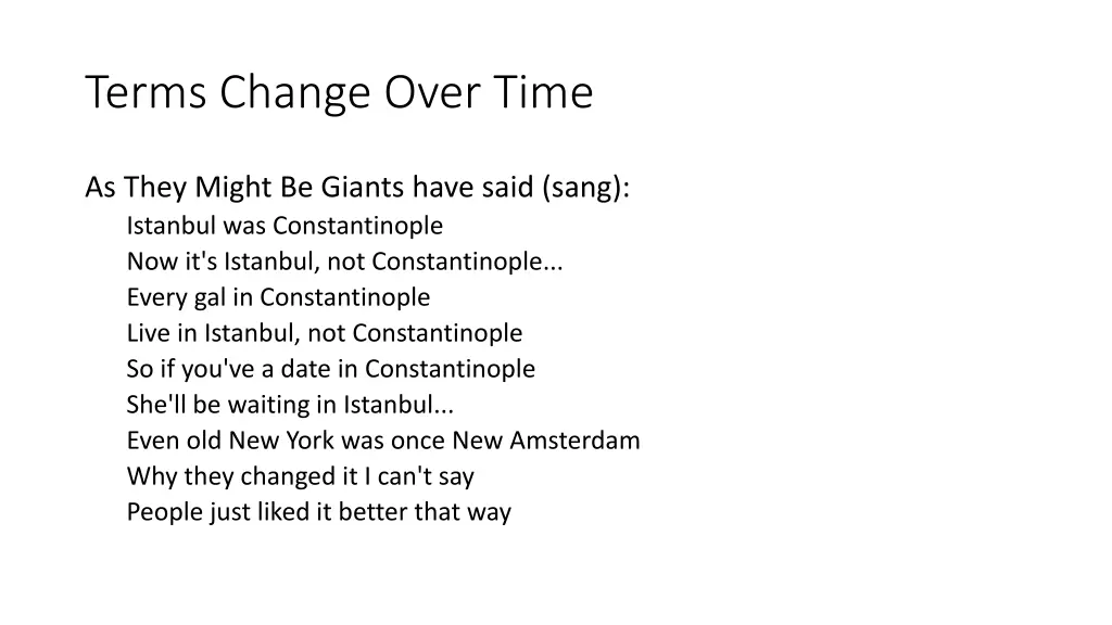 terms change over time