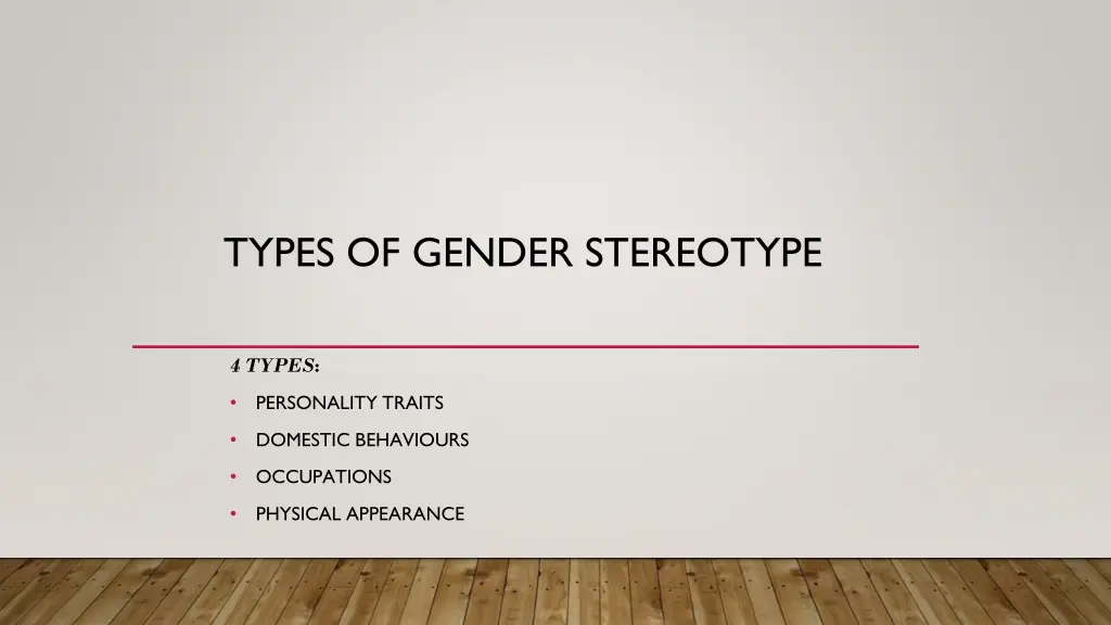 types of gender stereotype