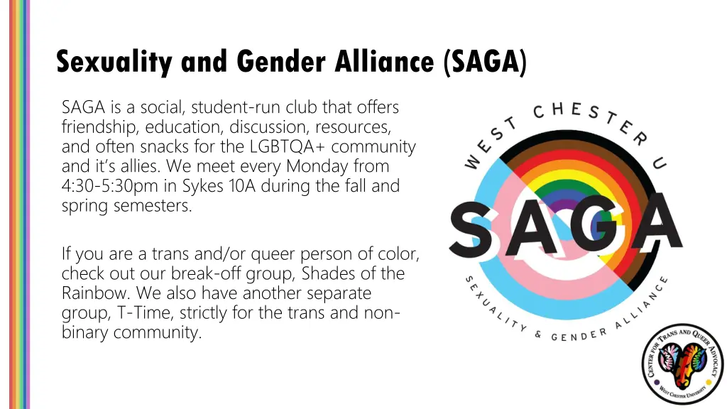 sexuality and gender alliance saga